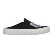 Geborduurd Logo Stoffen Muiltjes Kenzo , Black , Dames