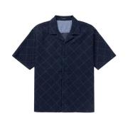 Bowling Shirt Korte Mouw Stijlvol Denham The Jeanmaker , Blue , Heren