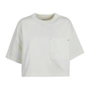 Krijt Wit Katoenen T-Shirt Bottega Veneta , White , Dames