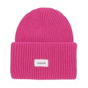 Knock Out Pink Wollen Blend Beanie Amish , Pink , Heren