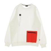 Pocket Crewneck Sweatshirt Wit/Rood Dolly Noire , White , Heren