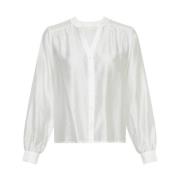 Romina Shirt Lange Mouw Blouse Moss Copenhagen , White , Dames