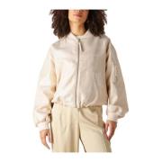 Goldie Bomber Jacket in Beige Beaumont , Beige , Dames