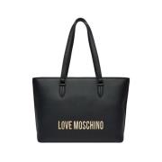 Zwarte Shopper Tas Elegant Veelzijdig Moschino , Black , Dames