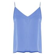 Chic V-hals Koraal Top Kocca , Blue , Dames