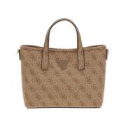 Beige Shopper Tas met Gouden Details Guess , Beige , Dames