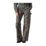 Leopard Denim Worker Pants Colourful Rebel , Black , Dames