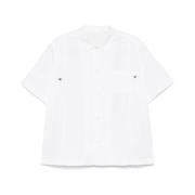 Witte Button-Up Shirt met Korte Mouwen Sacai , White , Heren