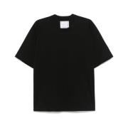 Zwarte Crew Neck Korte Mouw T-shirt Sacai , Black , Heren