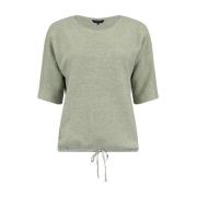 Ronde Hals Lurex Pullover Bloomings , Green , Dames