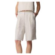 Elegante korte broek met kralen Kocca , Beige , Dames