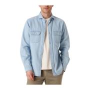 Denim Light Overshirt Herenmode Profuomo , Blue , Heren