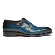 Leren Dubbele Gespschoenen Santoni , Blue , Heren