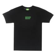 Zwarte Heren Tee met Bedrukt Logo HUF , Black , Heren