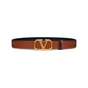 Bruine Leren Riem Damesmode Valentino Garavani , Brown , Dames