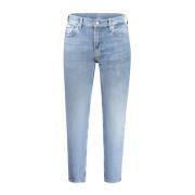 Blauwe Katoenen Jeans & Broek voor Mannen Calvin Klein , Blue , Heren