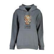 Leopard Head Hoodie Sweatshirt Cavalli Class , Gray , Dames