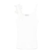 Witte Mouwloze Geribbelde Top Ermanno Scervino , White , Dames