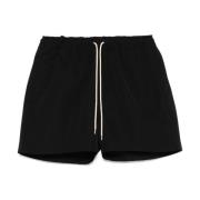 Zwarte Elastische Shorts met Trekkoord Taille Auralee , Black , Heren