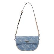 Lichtblauwe Bedrukte Tas met Automatische Sluiting Guess , Blue , Dame...