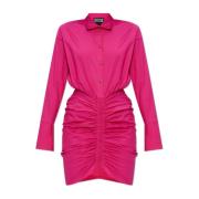 Jurk met voorpand drapering Versace Jeans Couture , Pink , Dames