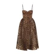 Luipaard Panel Midi Jurk Zimmermann , Brown , Dames