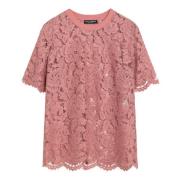 Ronde Hals Shirt Dolce & Gabbana , Pink , Dames