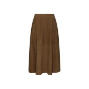 Licht Khaki Rok Róhe , Beige , Dames