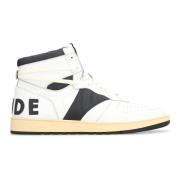 Vintage Leren High-Top Sneakers Rhude , White , Heren