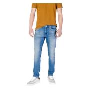 Blauwe Plain Heren Jeans met Zakken Tommy Jeans , Blue , Heren