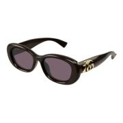 Stijlvolle Zwarte Zonnebril Gucci , Brown , Dames