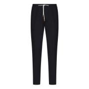 Blauwe Wollen Broek met Trekkoord Taille Eleventy , Blue , Heren