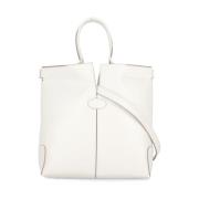 Ivoor Leren Tas met Handvatten en Schouderband Tod's , Beige , Dames