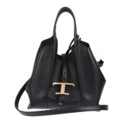 Zwarte Leren Winkel Tas Tod's , Black , Dames