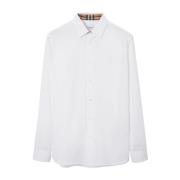 Geruite Klassieke Kraag Shirt Burberry , White , Heren