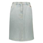 Geborduurde Denim Rok met Logodetail Kenzo , Blue , Dames