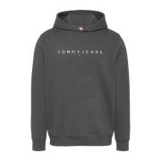 Logo Katoenen Hoodie Tommy Jeans , Gray , Heren