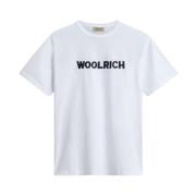 Biologisch Katoenen Jersey T-shirt Wit Woolrich , White , Heren