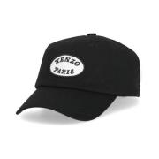 Zwarte Katoenen Baseballpet met Logo Kenzo , Black , Heren