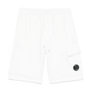 Witte Cargo Shorts Elastische Taille Zakken C.p. Company , White , Her...