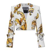 Korte jas met Barocco-print Versace Jeans Couture , White , Dames