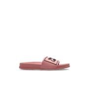 Rubberen slippers met logo Versace Jeans Couture , Pink , Dames