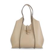 Beige Leren Tas met Bijpassende Pochette Tod's , Beige , Dames