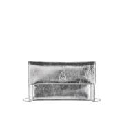 Geometrische luxe clutch met afneembare ketting Patrizia Pepe , Gray ,...