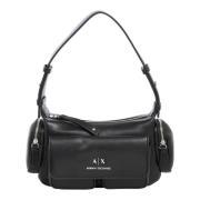 Stijlvolle Hobo Tas met Ritssluiting Armani Exchange , Black , Dames