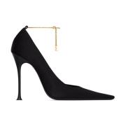 Régine Crêpe Satijnen Pumps Saint Laurent , Black , Dames