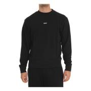 Ronde hals Sweatshirt met Klein Logo Boss , Black , Heren