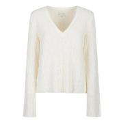 V-hals trui Loulou Studio , Beige , Dames