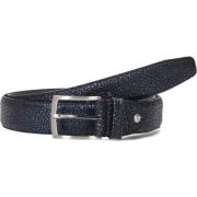 Blauwe Leren Riem met Metalen Gesp Floris van Bommel , Blue , Heren