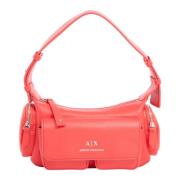 Stijlvolle Rits Sluiting Hobo Tas Armani Exchange , Red , Dames